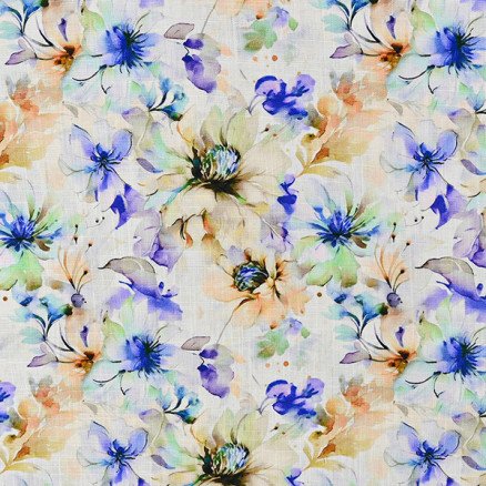 Balsløw Lin/Viskose Jersey Stoff 2205 Blomster 50cm
