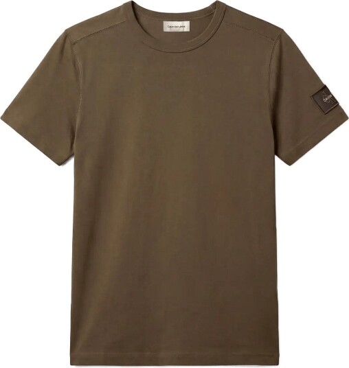 Calvin Klein Jeans Ss Clsc Sueded Jersey Badge Tee Khaki green S