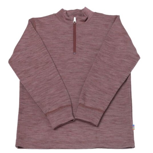 Joha Doubleface melange ull trøye med zip - rust Joha Doubleface melange ull trøye med zip - rust