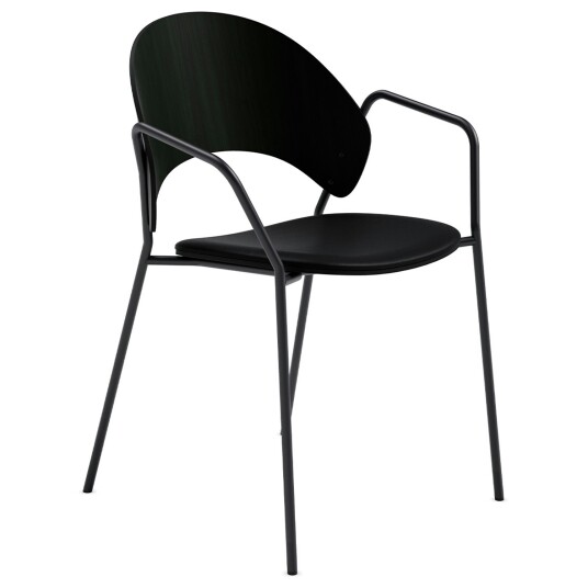 Please Wait To Be Seated Dosina Lenestol Svart / Black Leather   Stoler Eik Sort   702110222