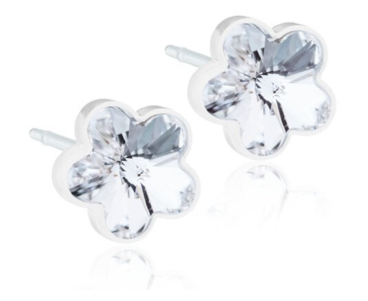 Blomdahl, Øredobber i medisinsk plast med klar Swarovski krystaller