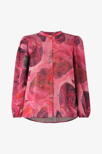 NO. 1 BY OX Bluse Shirt LS w Puff Sleeves Rosa NO. 1 BY OX Bluse Shirt LS w Puff Sleeves Rosa
