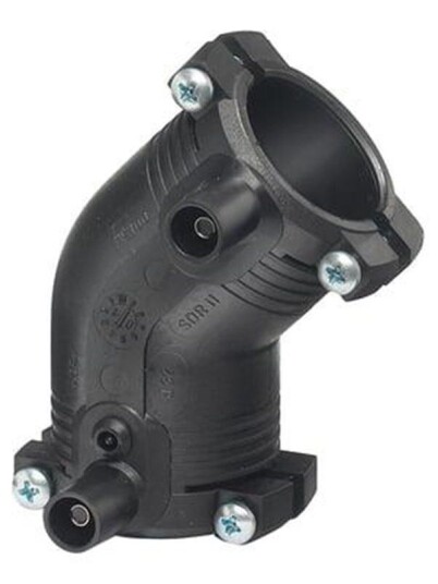 +GF+ Elgef Plus 63 mm 45° Elektrisk Vinkel PE100 PN16 SDR11