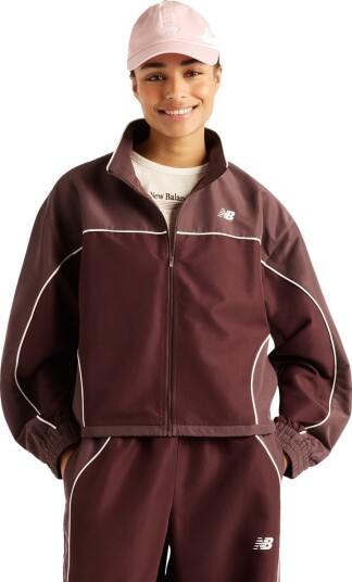 New Balance Trackside Woven Jacket CHERRY LEATHER XL