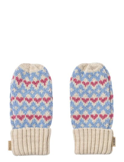 Wheat Jacquard Mittens Haansi - Multi/patterned - L