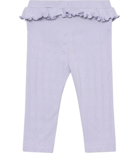 En Fant Leggings Pointelle Lilla med Hjerte mønster 68