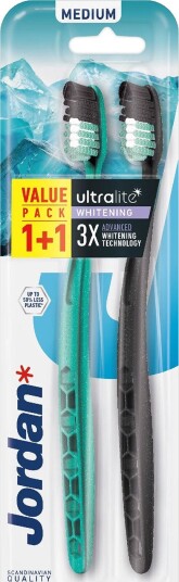 Jordan Whitening Tannbørster 2 stk. UltraLite Medium