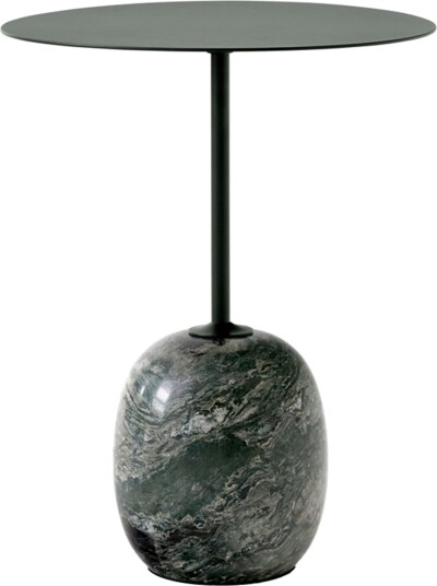 &Tradition &tradition; - Lato Table Ln8 Round Ø 40 Cm Deep Green/verde Alpi Marble Sidebord Luca Nichetto Grønn Metall/stein