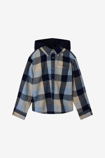 Name It Skjorte nkmLarry LS Overshirt WH Blå