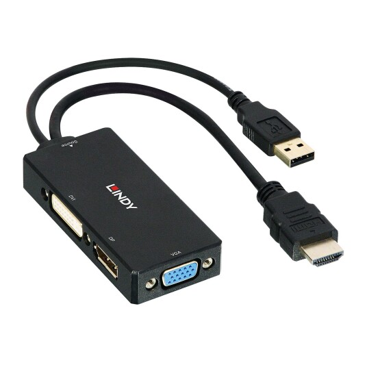 LINDY 38182 video cable adapter 0.15 m Black Factory Sealed