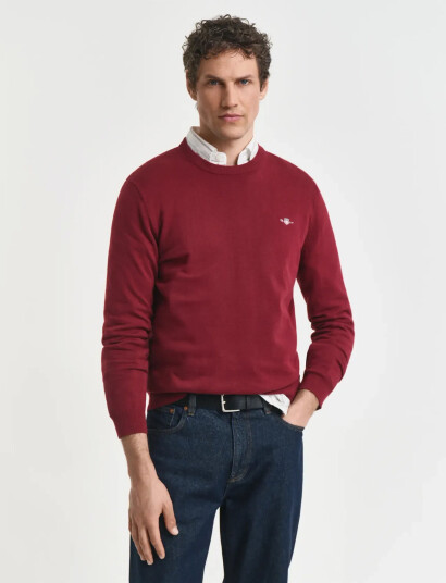 GANT Classic Cotton C-Neck - Red - XL