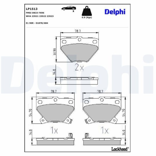 Bremseklosser DELPHI LP1513
