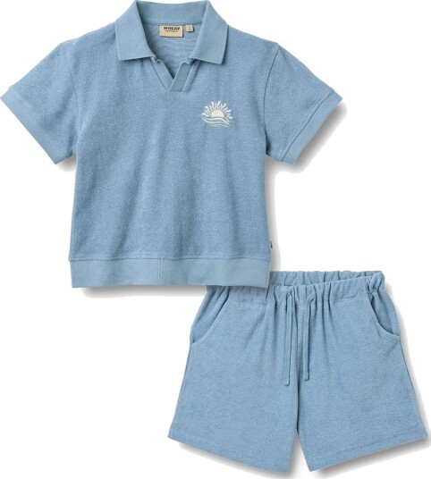 Wheat 2 delt Sett Polo Marlo Faded Denim 128 Wheat 2 delt Sett Polo Marlo Faded Denim 128