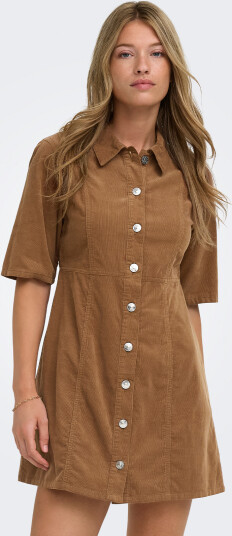 Only Aime 2/4 Short Cord Button Dress Brun XL