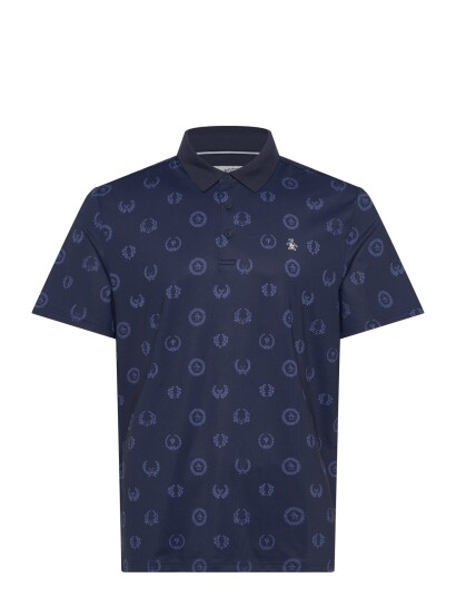 Original Penguin Golf Victory Crest Jacquard Polo   Navy   S