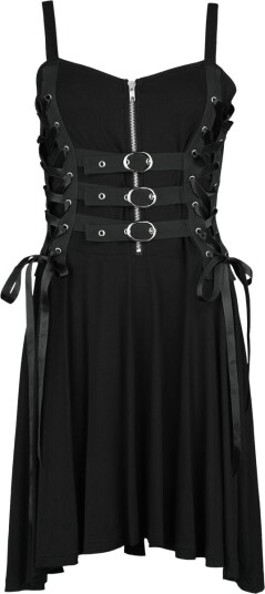Gothicana by EMP Goth Middellang kjole Short Dress With Lacing and Straps S til XXL Damer svart