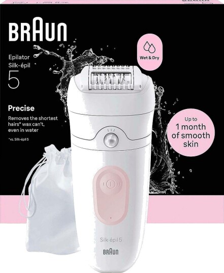 Braun Epilator Silk·épil 5 Wet & Dry Hvit Braun Epilator Silk·épil 5 Wet & Dry Hvit