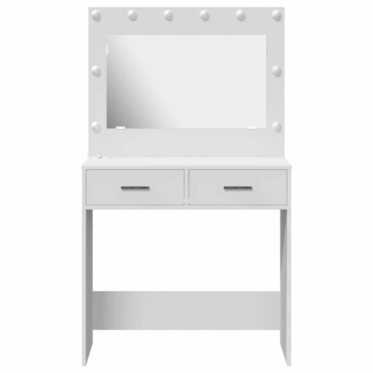 Sminkebord med LED lys Hvit 78,5 x 41 x 135 cm