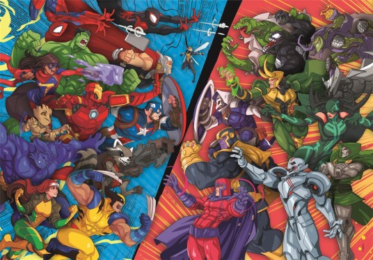 Clementoni Puslespill 104 Brikker Marvel Heroes VS Villains