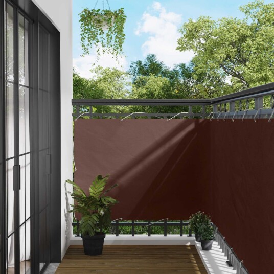 vidaXL Balkong Skjerm Rektangulær 110 x 800 cm Oxford Stoff Brun
