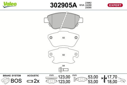 VALEO 302905A Bremseklosser