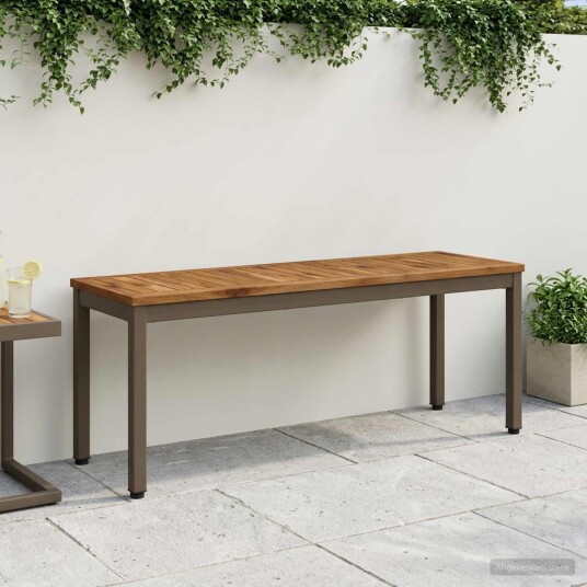 vidaXL Hagebenk 108,5 x 35 x 45 cm Solid akasietre Naturlig og Kaffe