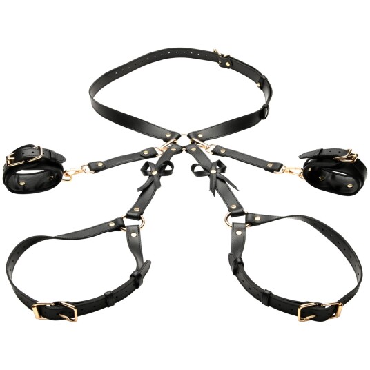 Strict Bondage Seletøy med Sløyfer Svart M/L Strict Bondage Seletøy med Sløyfer Svart M/L