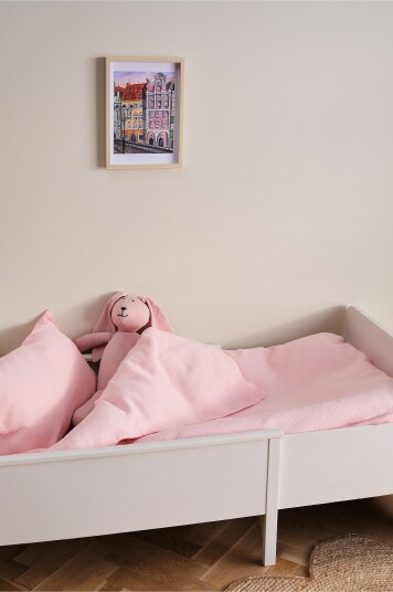 Jotex Dynetrekksett i Musselin Barneseng Lys rosa AMILIA 21461630682