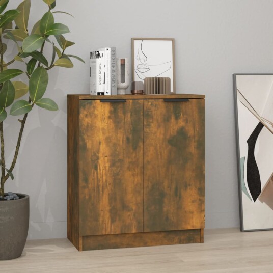 vidaXL Skjenk røkt eik 60x30x70 cm konstruert tre vidaXL Skjenk røkt eik 60x30x70 cm konstruert tre