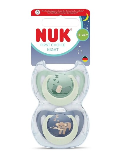 Nuk First Choice Night Hippo/Koala Size 18 36 Months Multi/Patterned Nuk First Choice Night Hippo/Koala Size 18 36 Months Multi/Patterned