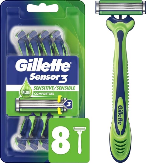 Gillette Sensor3 Sensitive 8 stk. Engangsskraper