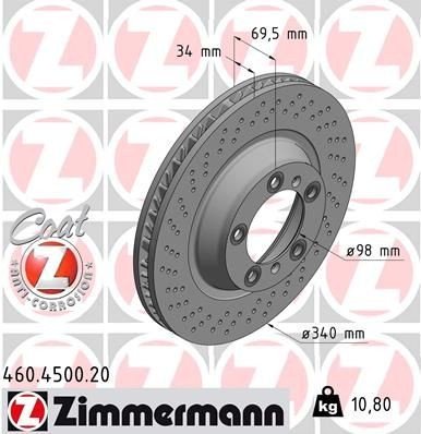 Bremseskive ZIMMERMANN 460.4501.20