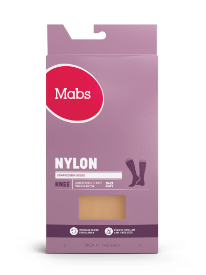 Mabs Nylon Knestrømpe Klasse 1, X-Large, sand, 1 par Mabs Nylon Knestrømpe Klasse 1, X-Large, sand, 1 par