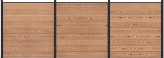 vidaXL Gjerdesett 3 pcs 526 x 186 cm WPC og Aluminium Brun