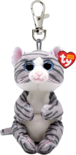 TY Mitzi Cat Gray Belly   Clip   Grey   9.5 cm
