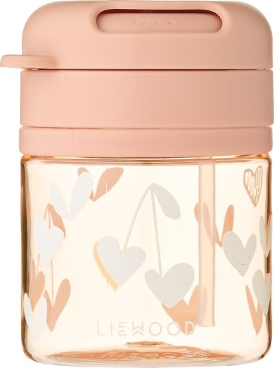 Liewood Pavia kopp med sugerør 28 cl Sweethearts pale tuscany