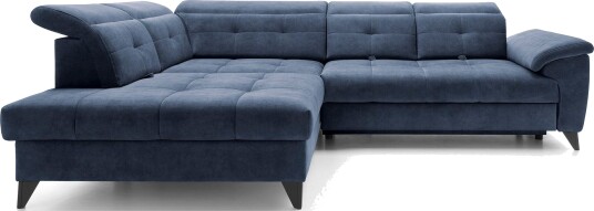 Inferne 5 seters Sofa med Sjeselong   Mørkeblå