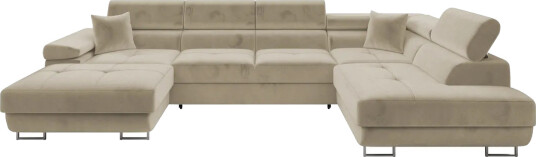 Gabina Sofa med Divan og Sjeselong 4 seter   Beige