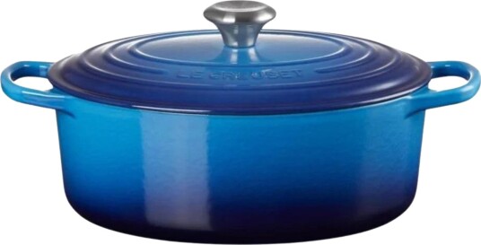 Le Creuset Signature Oval Gryte 27 cm 4,1L St??pejern   Azurbl??