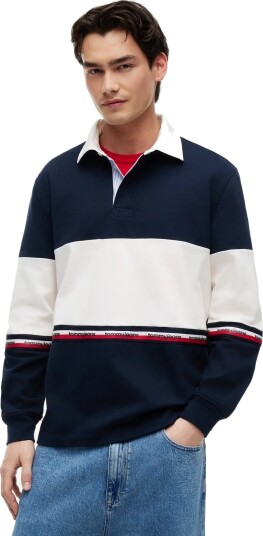 Tommy Jeans Tjm Rlx Cblock Rugby Navy M Tommy Jeans Tjm Rlx Cblock Rugby Navy M