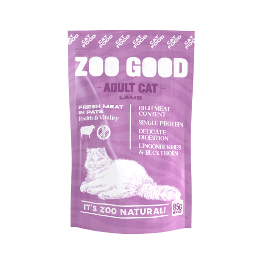 Zoo Good Katt Adult Lam Våtfôr 85g Pose Zoo Good Katt Adult Lam Våtfôr 85g Pose