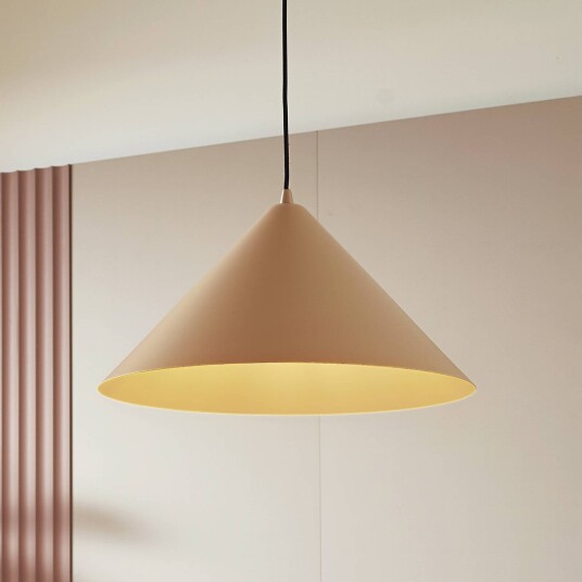 Lindby hengelampe Clarine beige Ø 50 cm metall