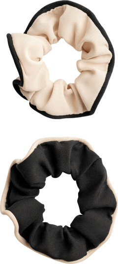 Brushworks Contrast Scrunchies Black & White 2pcs
