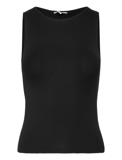 Organic Basics Everyday Boat Neck Top   Black   XL