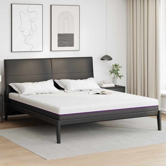 vidaXL Madrass i minneskum Medium 200 x 200 cm Hvit og Grå