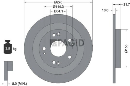 PAGID 55526NC Bremseskive