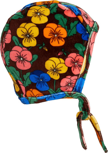 Mini Rodini Violas Aop Velour Baby Helmet Brown 40/42