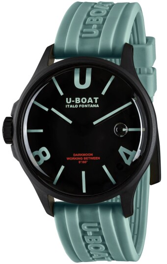 U Boat Herreklokke 9526/A Darkmoon Sort/Gummi Ø44.8 mm