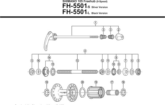 Shimano konus venstre til baknav FH-5501-L