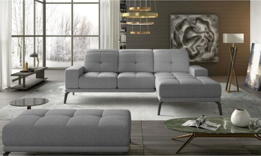 Hjørnesofa Eltap Torrense 265x175x98 cm Grande 81 grå Høyre